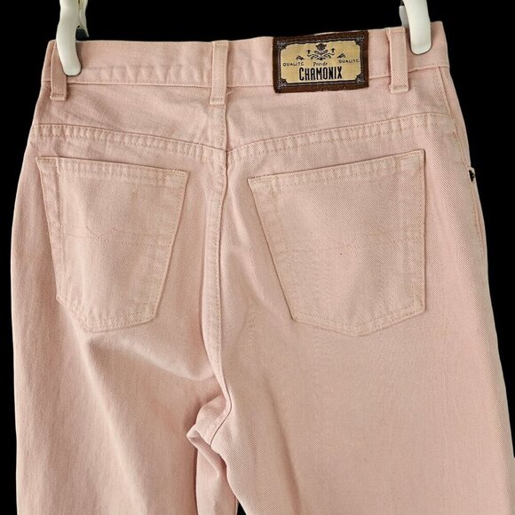 Chamonix Vintage Pink Denim Jeans Womens 8 High Rise 100% Cotton Straight Leg - Picture 5 of 9